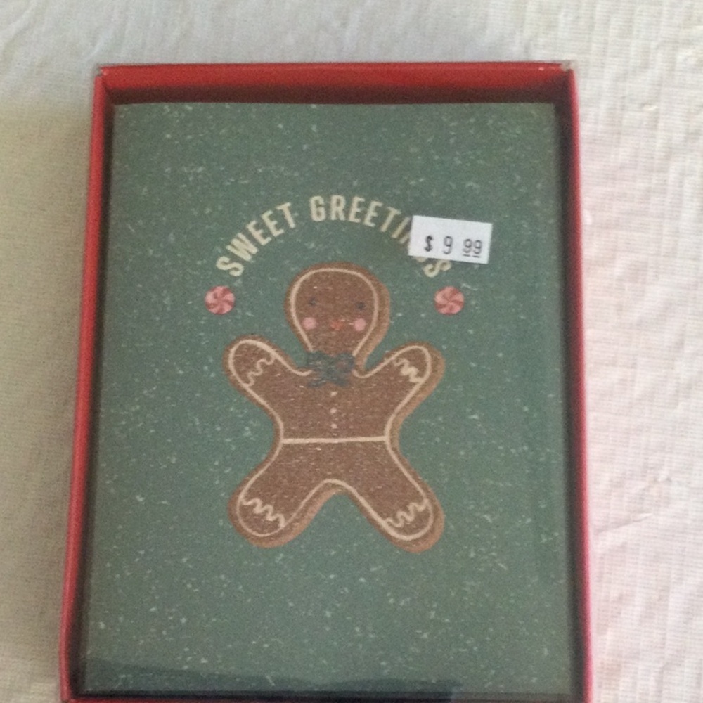 Green Gingerbread Holiday Card Set
